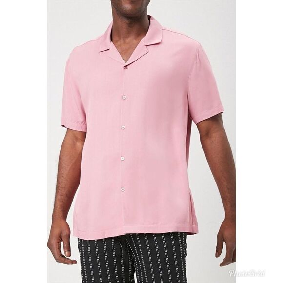 Forever 21 Cuban Collar Dusty Pink Shirt - Picture 3 of 9